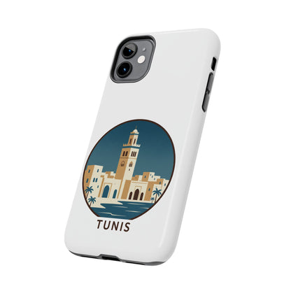 Coque de téléphone motif paysage urbain de Tunis — Coque de protection résistante pour iPhone