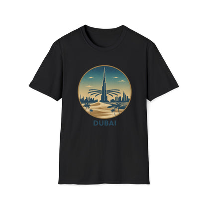 Dubai Skyline T-Shirt – Vintage Burj Khalifa Travel Tee