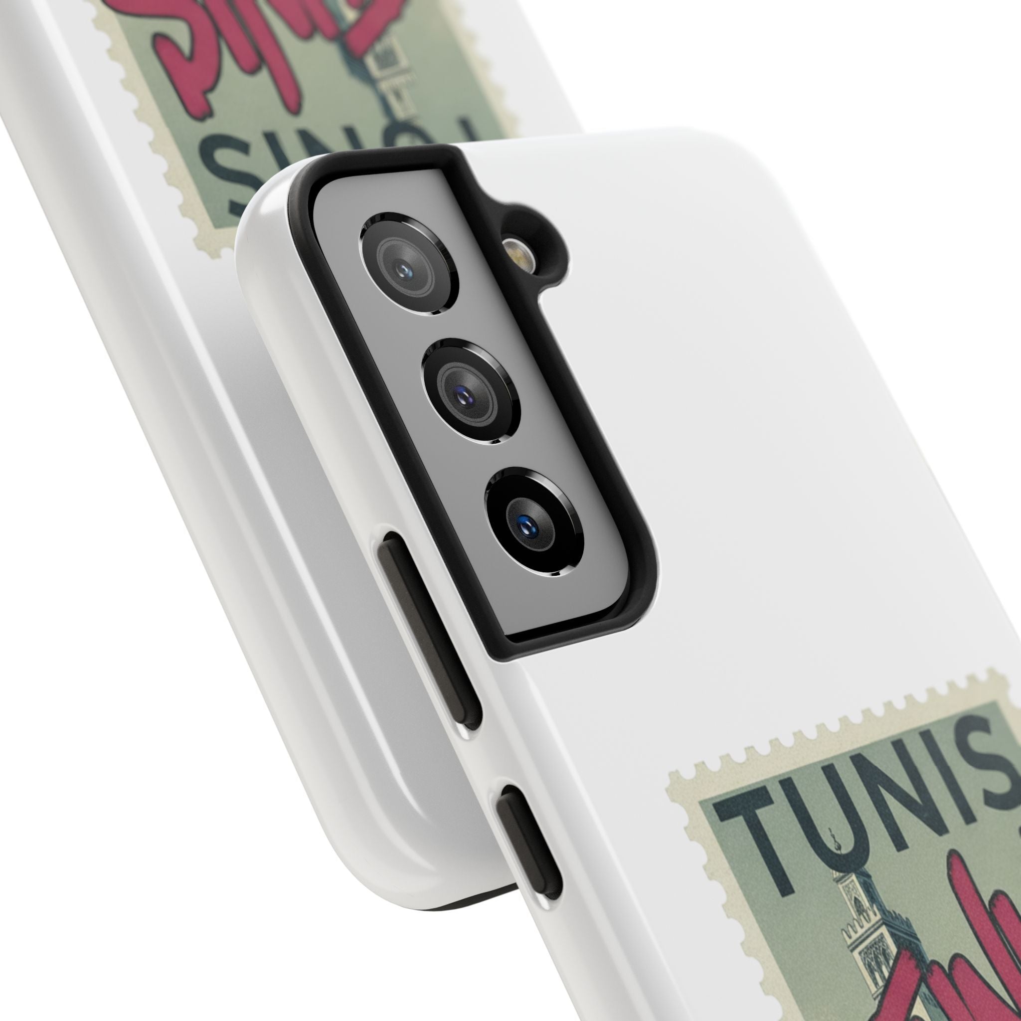 Tunis Vintage Stamp Tough Phone Case — Retro Tunisia Travel Phone Cover
