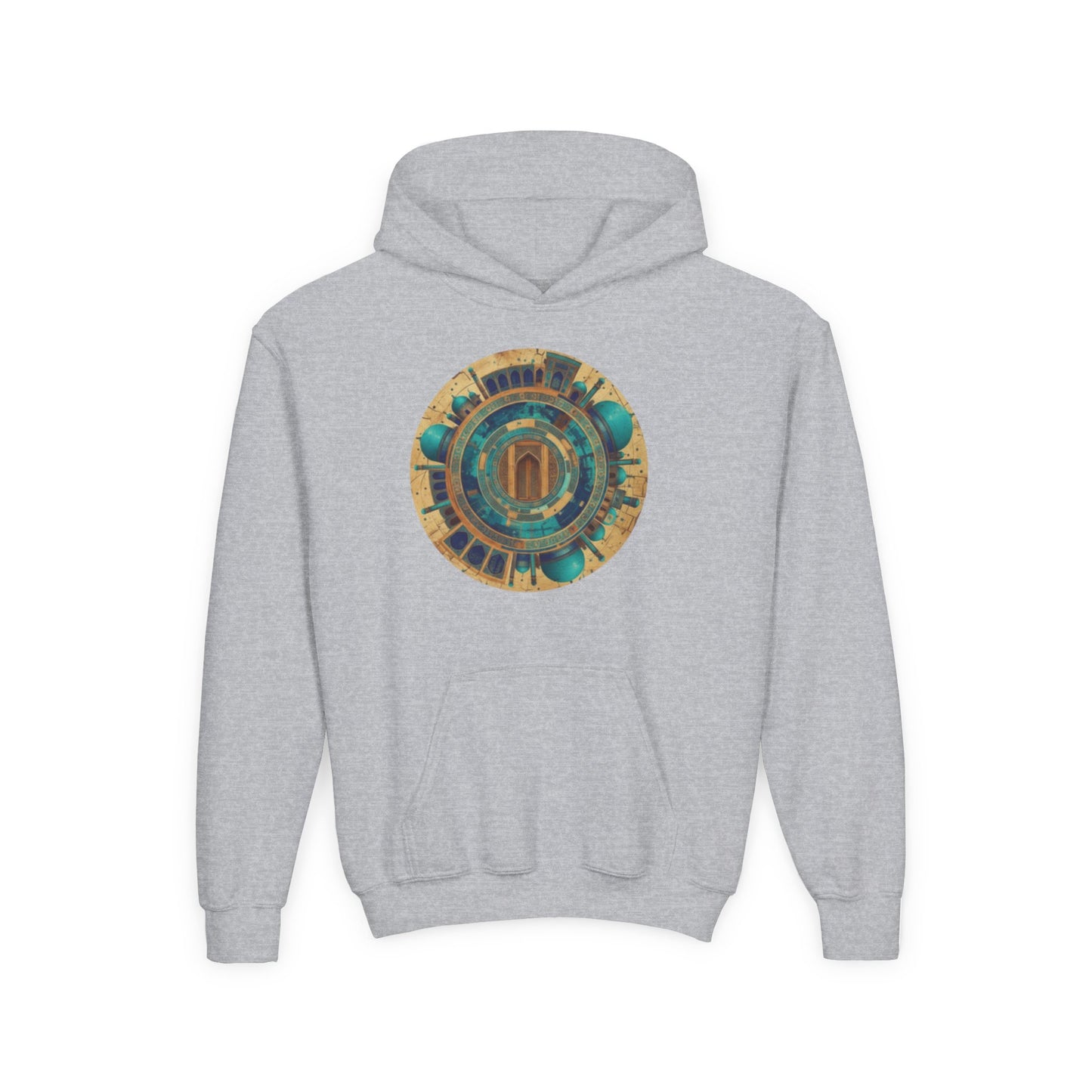 Youth Hoodie with Vintage Aztec Compass Graphic