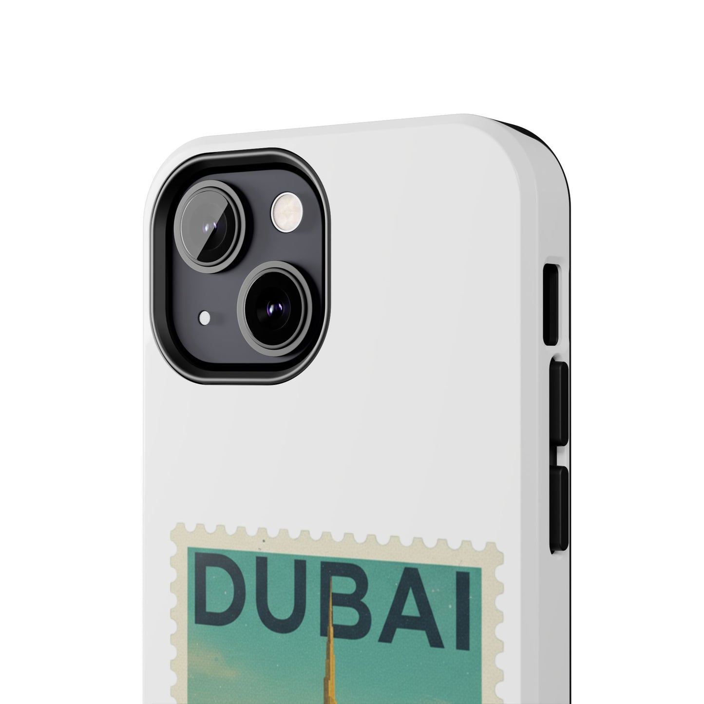Coque de téléphone motif timbre-poste de Dubaï — Coque iPhone résistante inspirée du voyage