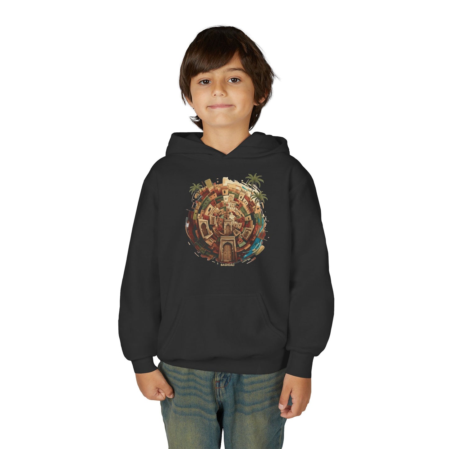 Youth Hoodie — Tropical Mini World Graphic Pullover