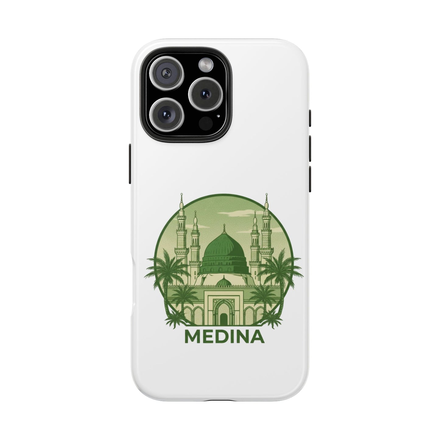 Medina Mosque Tough Phone Case – Islamic Landmark Green Phone Cover