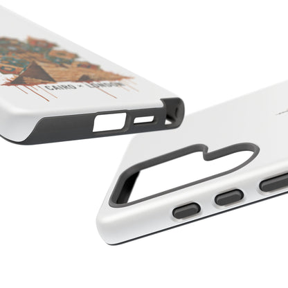 Cairo × London Phone Case — Vintage Mosaic Pyramids & Big Ben Travel Design
