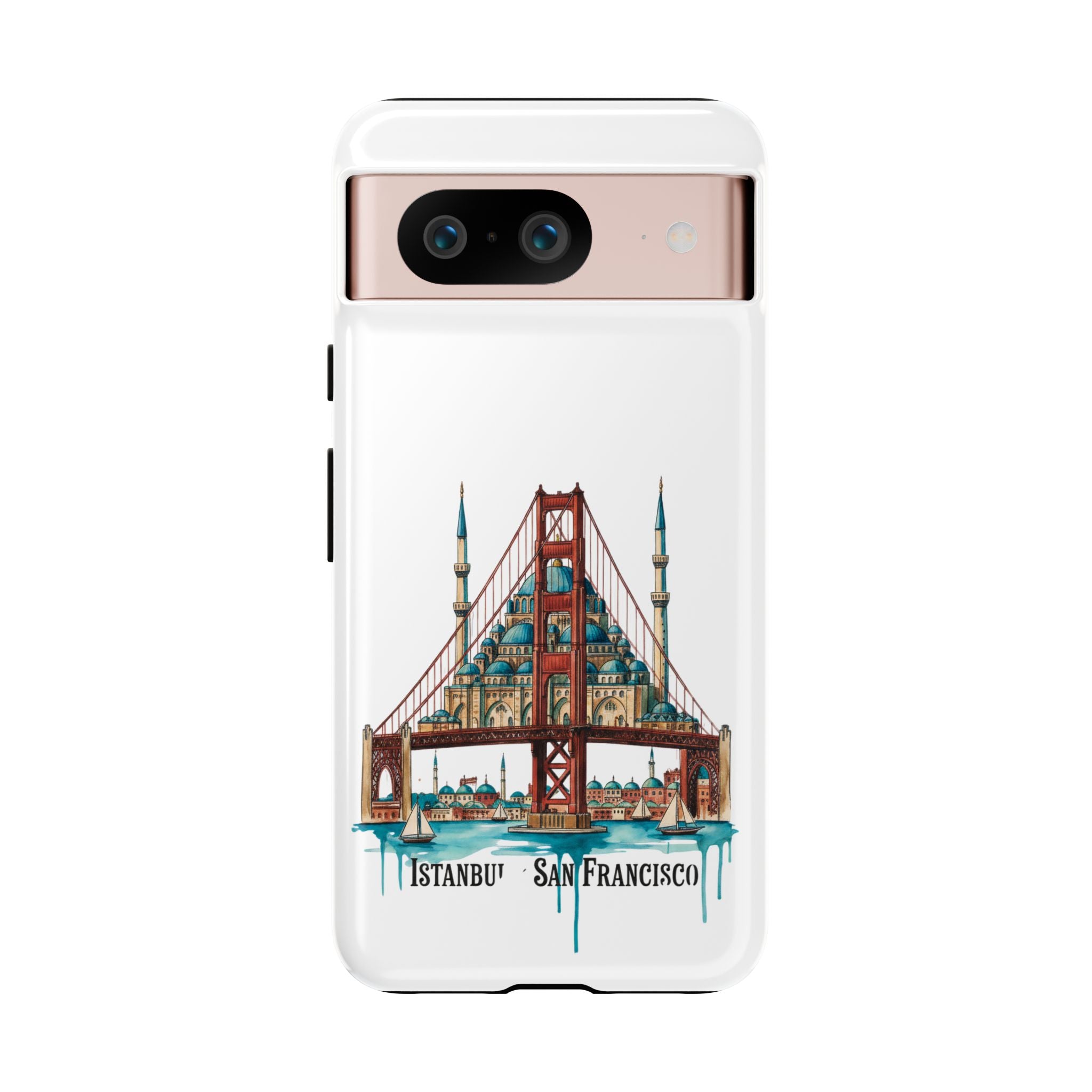 City Bridge Phone Case — Istanbul × San Francisco Illustrated Travel Design