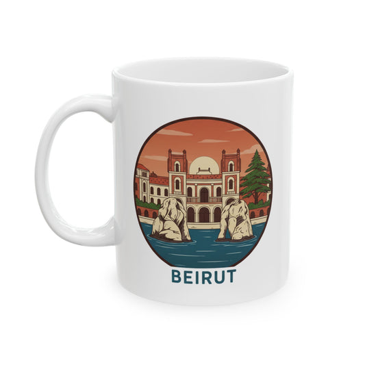 Beirut Scenic Mug — Vintage City Landmark Ceramic Coffee Cup (11oz & 15oz)