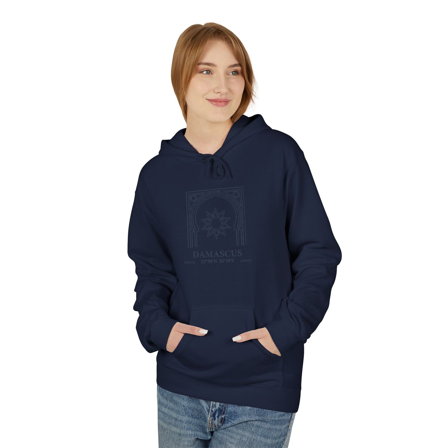 Damascus Heritage Hoodie — Minimal Middle Eastern Motif