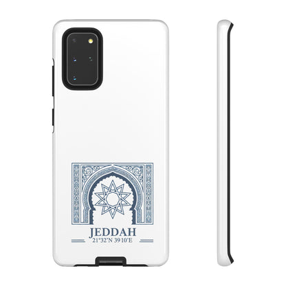Jeddah Coordinates Phone Case — Blue Islamic Arch Travel Souvenir