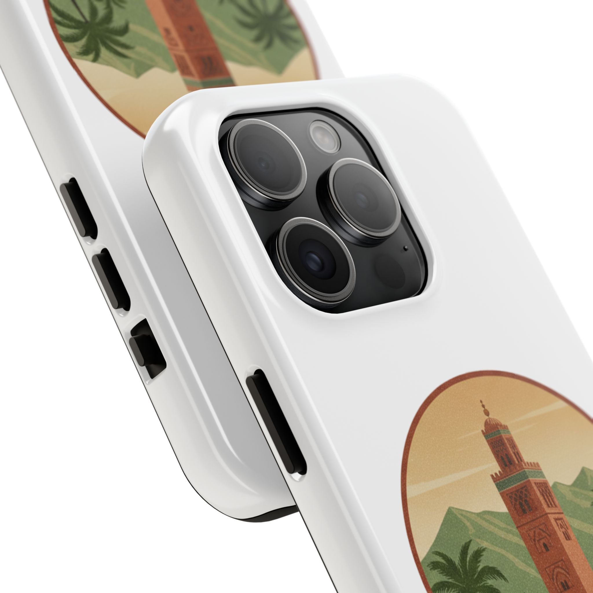 Marrakech Travel Phone Case — Vintage Moroccan Koutoubia Tower Design