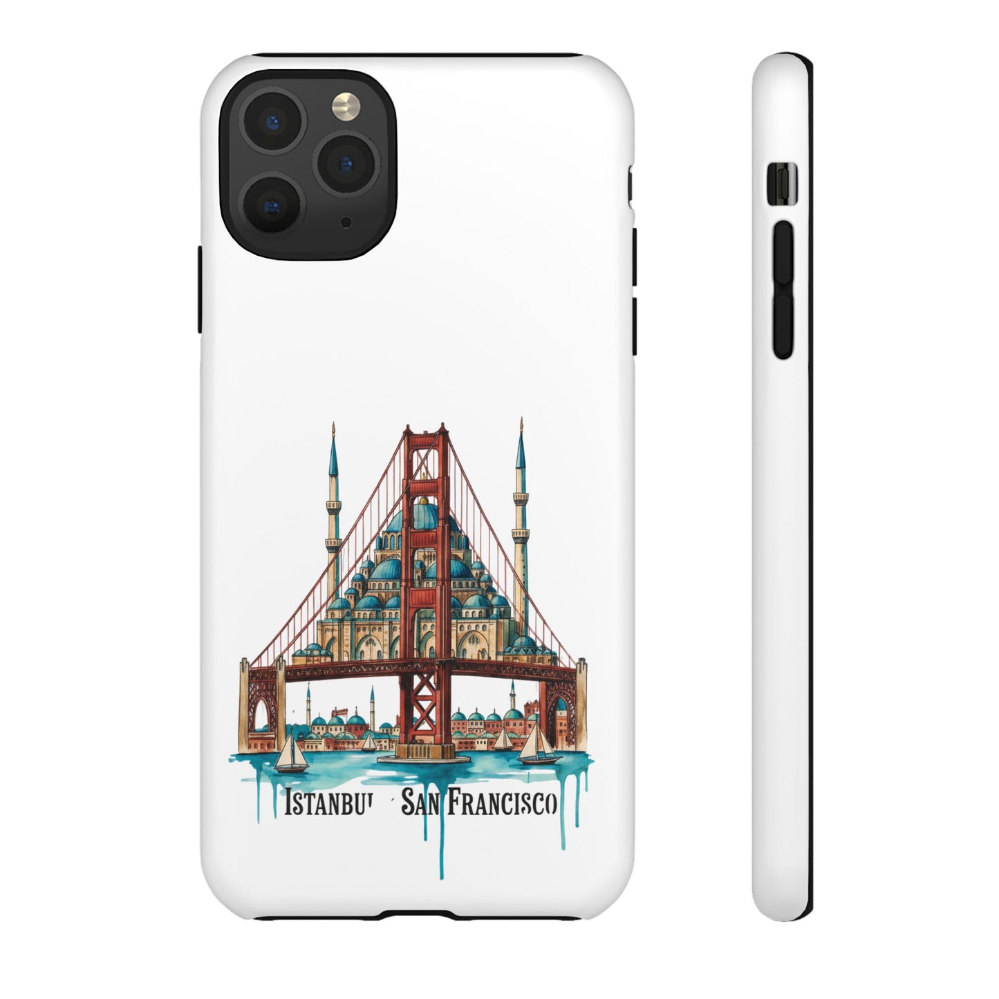 City Bridge Phone Case — Istanbul × San Francisco Illustrated Travel Design