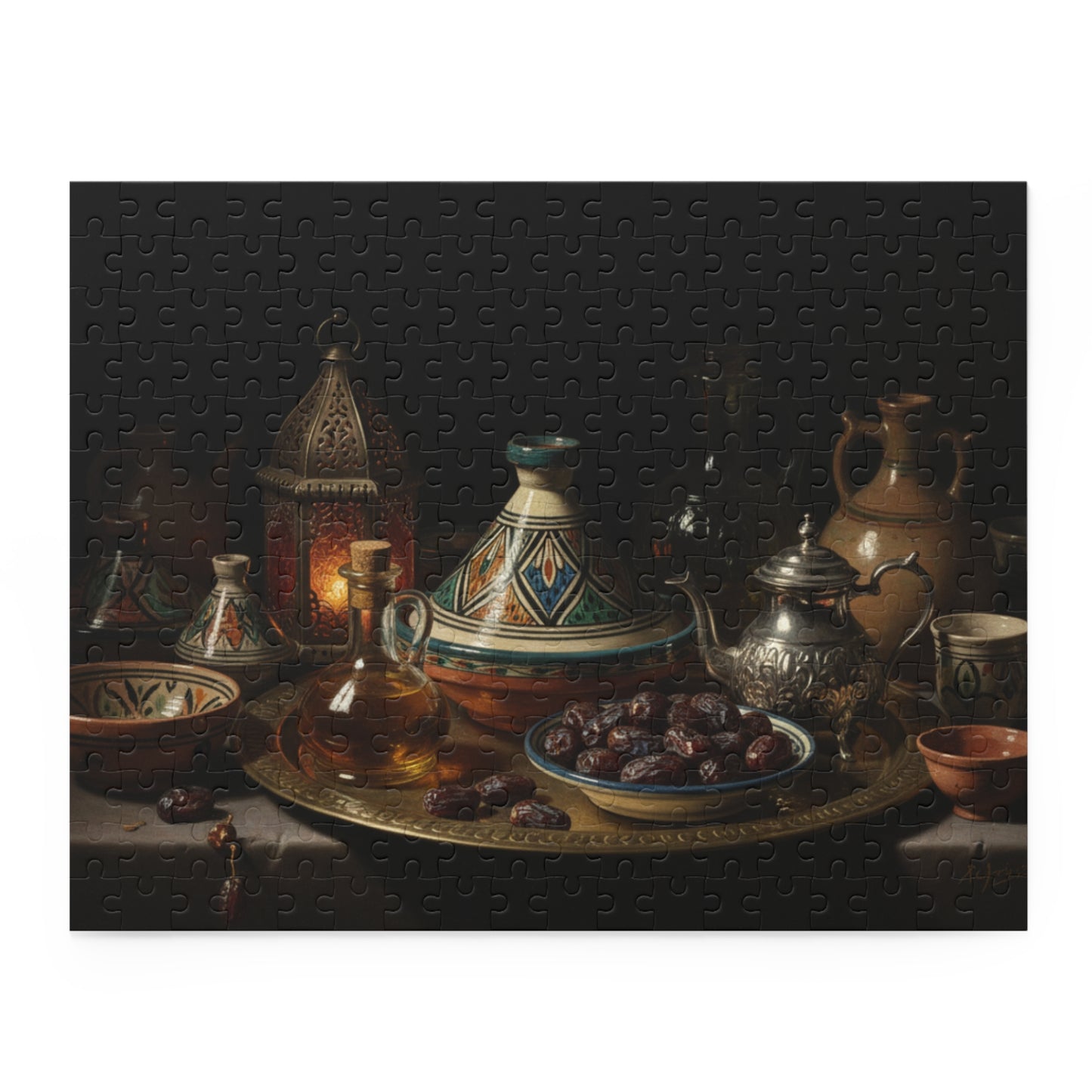 Moroccan Tea & Dates Jigsaw Puzzle — 500/252/120-Piece Still Life Puzzle