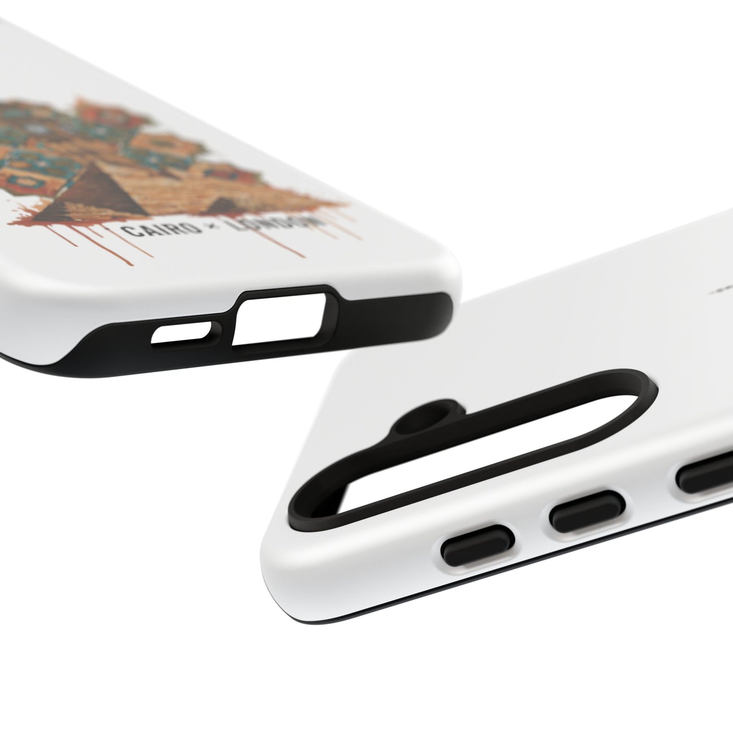 Cairo × London Phone Case — Vintage Mosaic Pyramids & Big Ben Travel Design