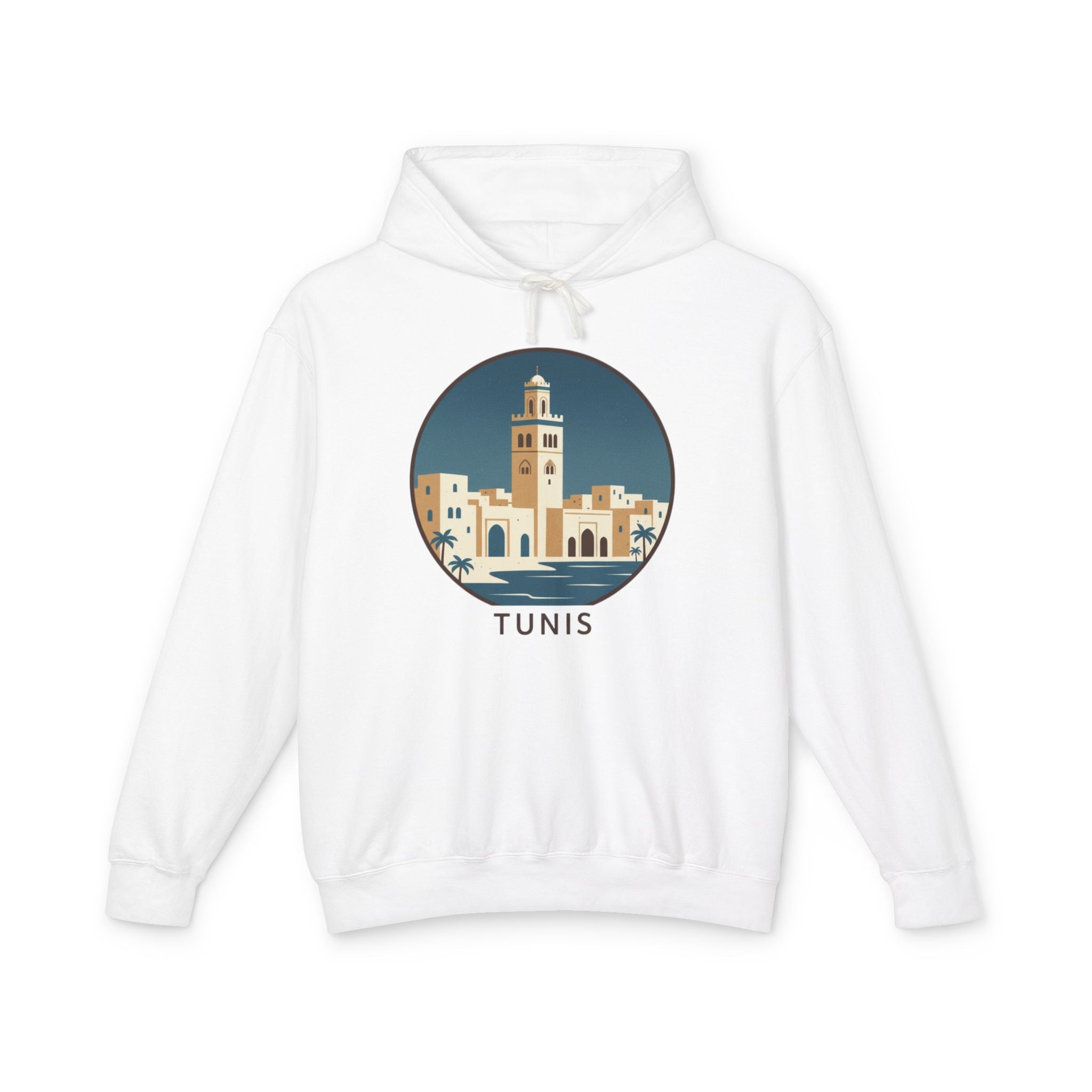 Tunis Skyline Hoodie — Minimalist Tunis Travel Sweatshirt