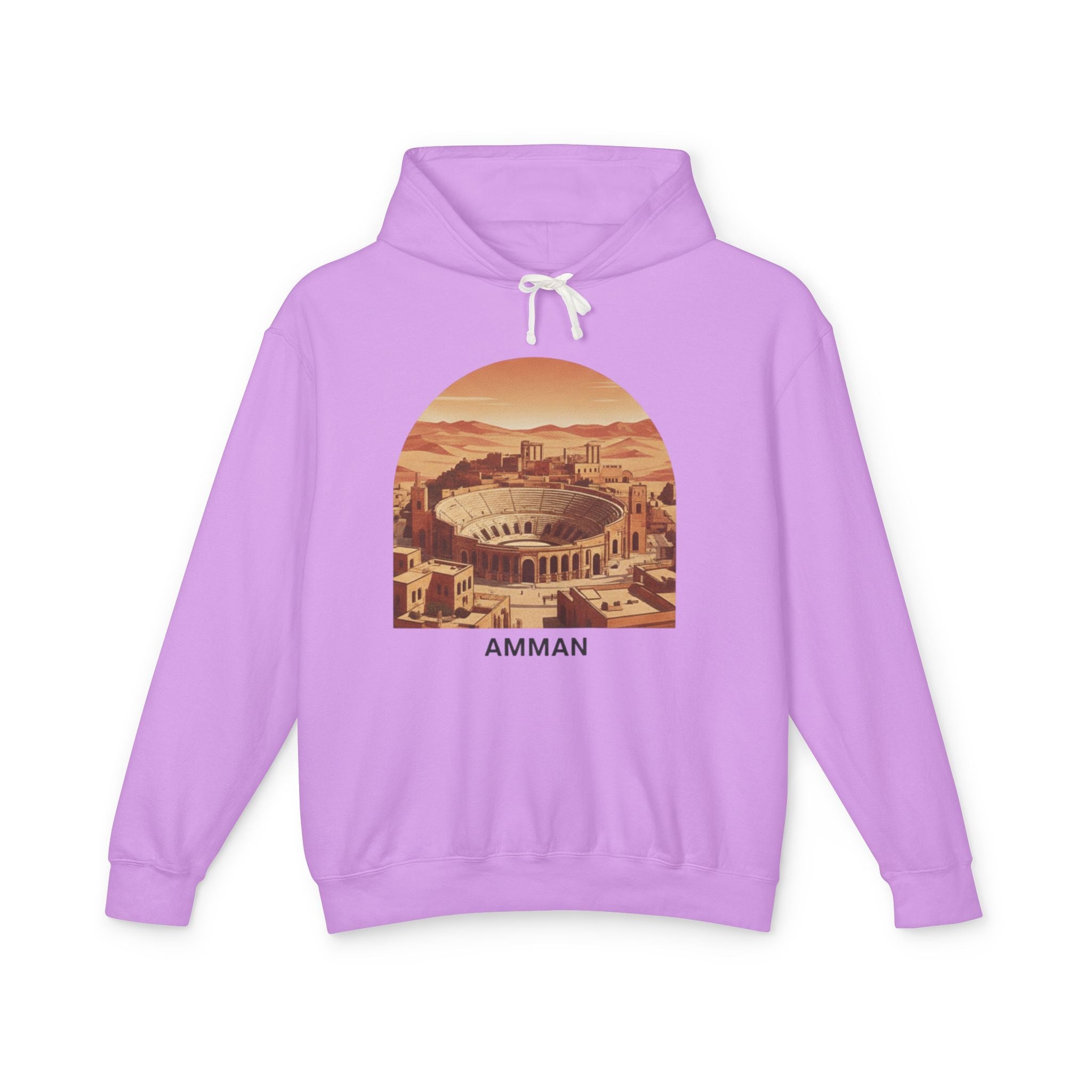 Amman Retro Arch Hoodie — Vintage Jordan Travel Sweatshirt