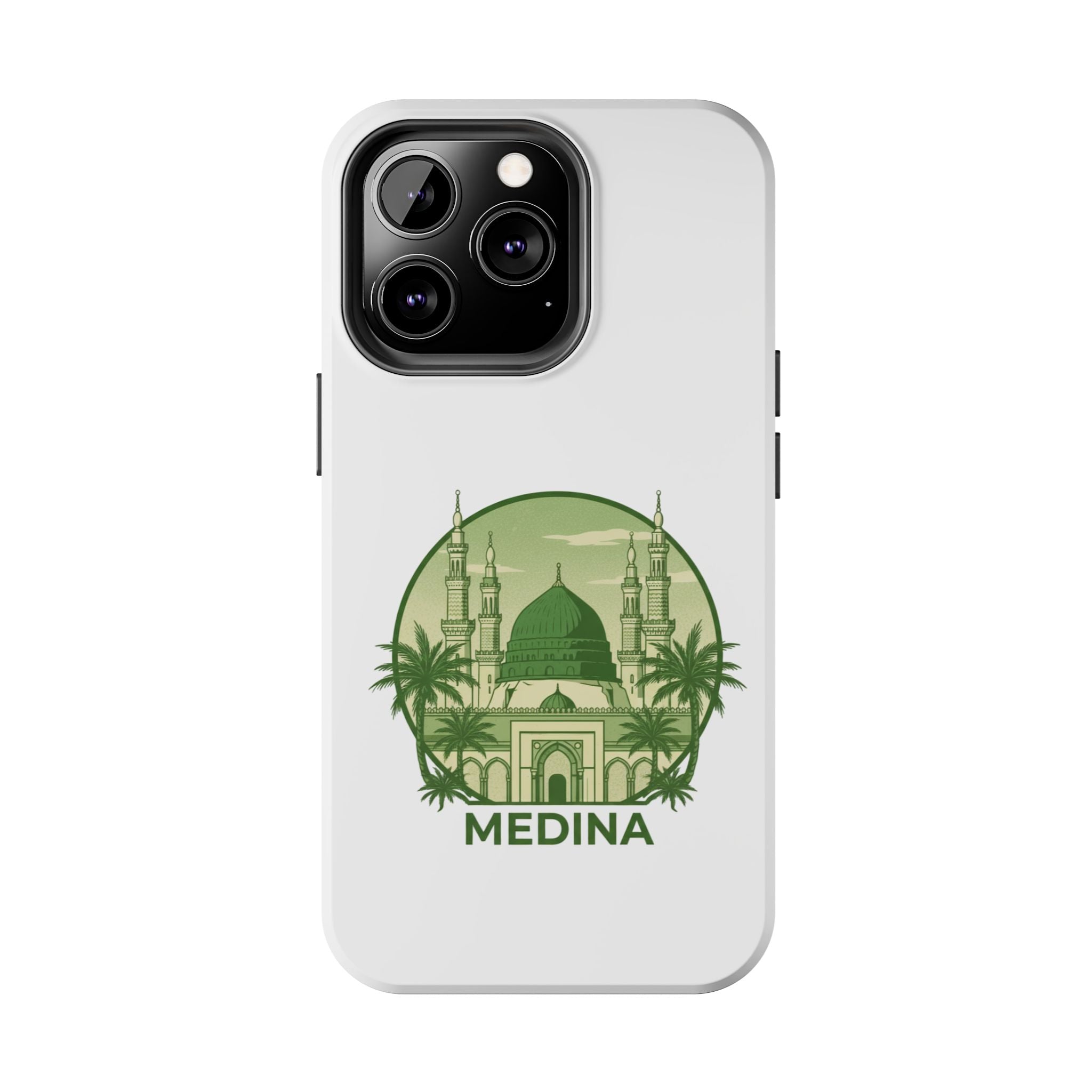 Medina Mosque Tough Phone Case – Islamic Landmark Green Phone Cover