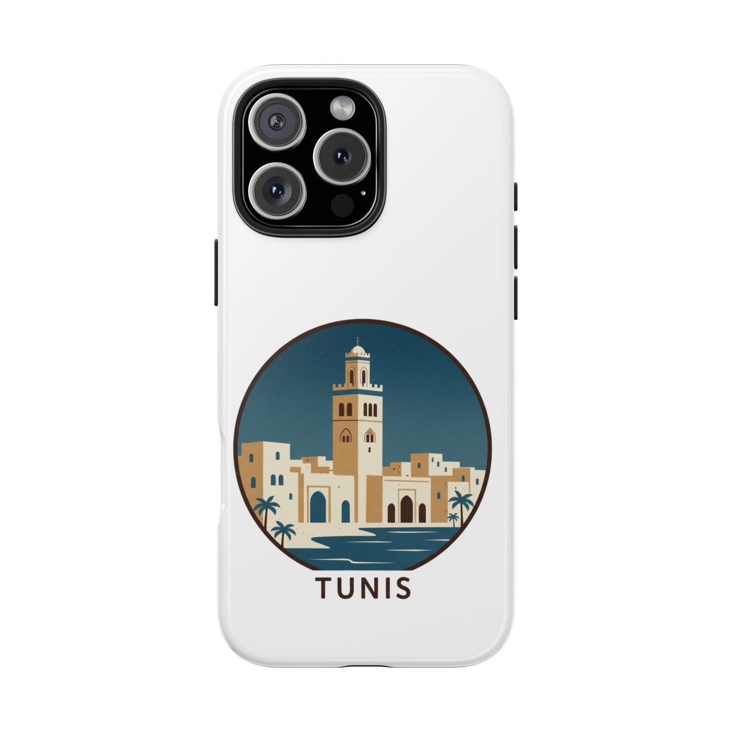 Coque de téléphone motif paysage urbain de Tunis — Coque de protection résistante pour iPhone