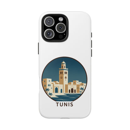 Coque de téléphone motif paysage urbain de Tunis — Coque de protection résistante pour iPhone