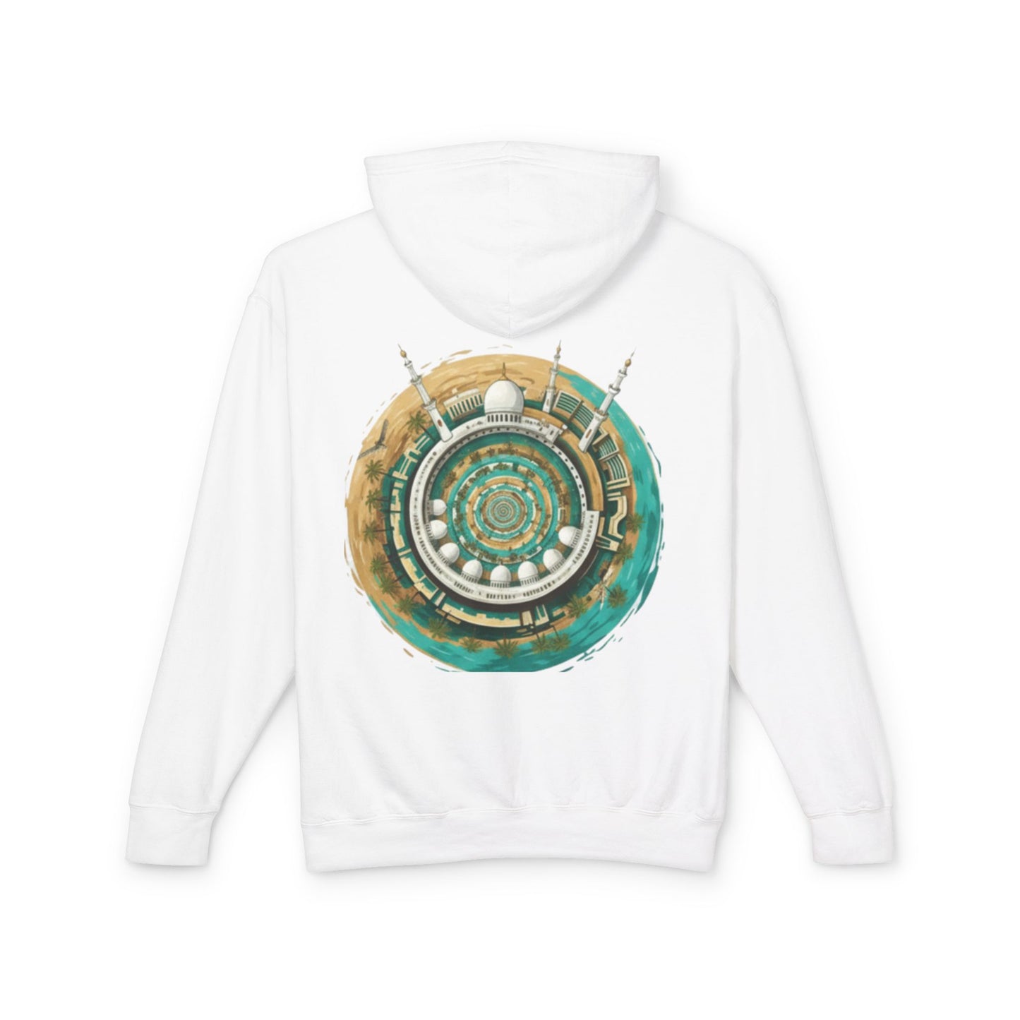 Mandala Mosque Hoodie — Islamic Geometric Art Backprint Hoodie