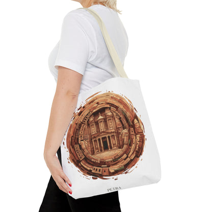 Petra Circle Art Tote Bag — Ancient Rose Sandstone Illustration