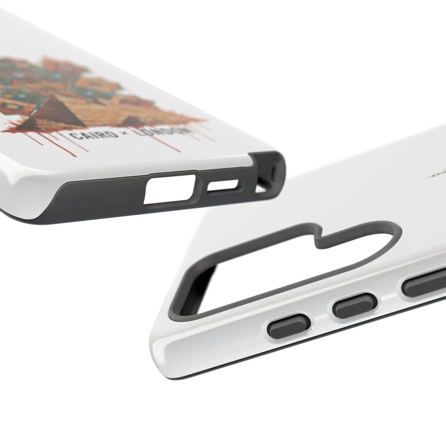 Cairo × London Phone Case — Vintage Mosaic Pyramids & Big Ben Travel Design