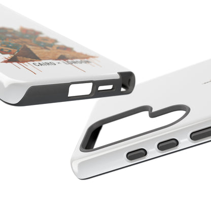 Cairo × London Phone Case — Vintage Mosaic Pyramids & Big Ben Travel Design
