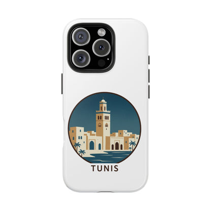Coque de téléphone motif paysage urbain de Tunis — Coque de protection résistante pour iPhone