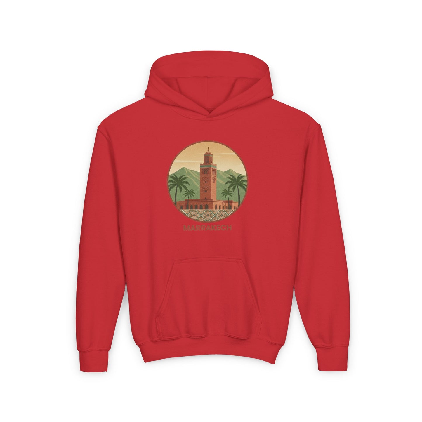 Marrakech Youth Hoodie – Vintage Palm Sunset Travel Sweatshirt