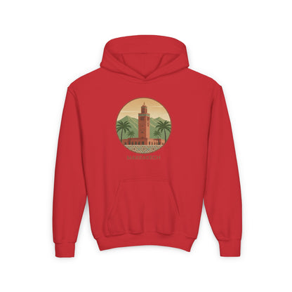 Marrakech Youth Hoodie – Vintage Palm Sunset Travel Sweatshirt