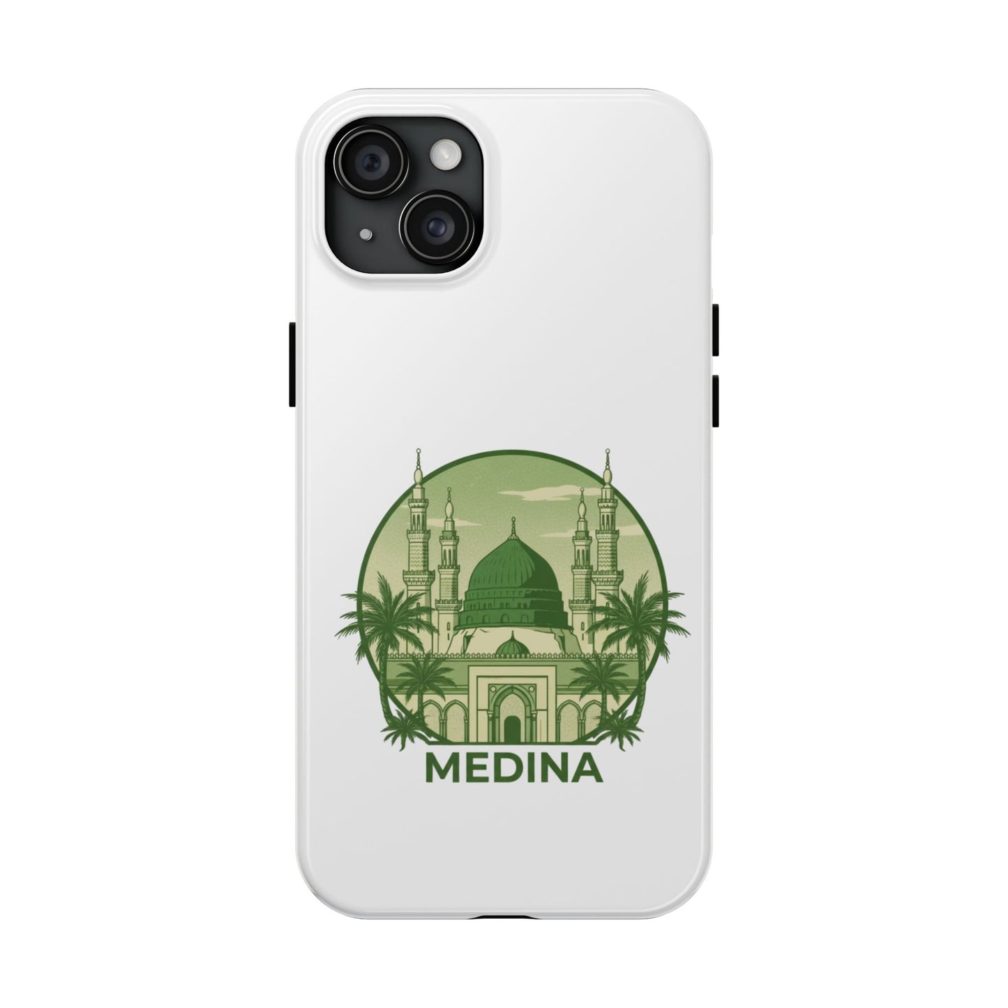 Medina Mosque Tough Phone Case – Islamic Landmark Green Phone Cover