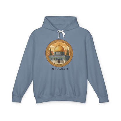 Jerusalem Dome Graphic Hoodie — Vintage Holy City Travel Sweatshirt