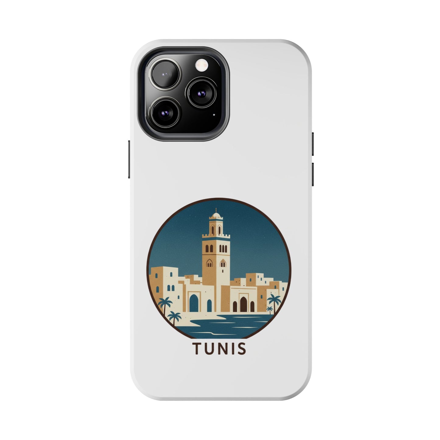 Coque de téléphone motif paysage urbain de Tunis — Coque de protection résistante pour iPhone