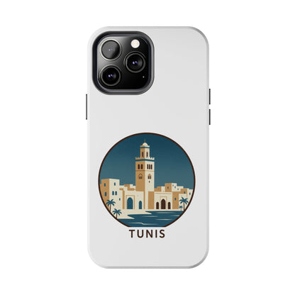 Coque de téléphone motif paysage urbain de Tunis — Coque de protection résistante pour iPhone