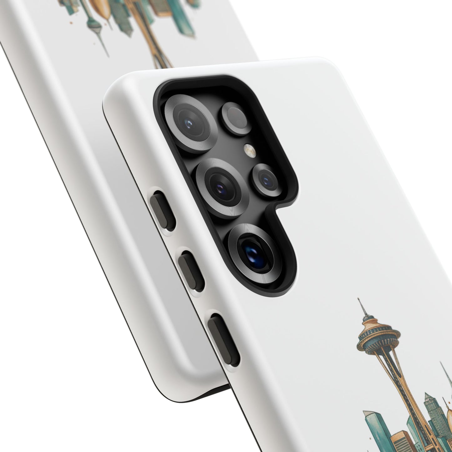 Coque de téléphone résistante Doha x Seattle Skyline — Protection pour téléphone inspirée de la ville