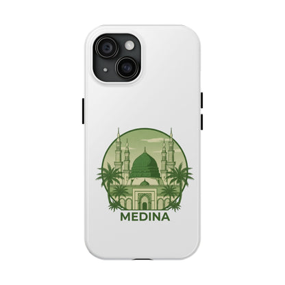 Medina Mosque Tough Phone Case – Islamic Landmark Green Phone Cover