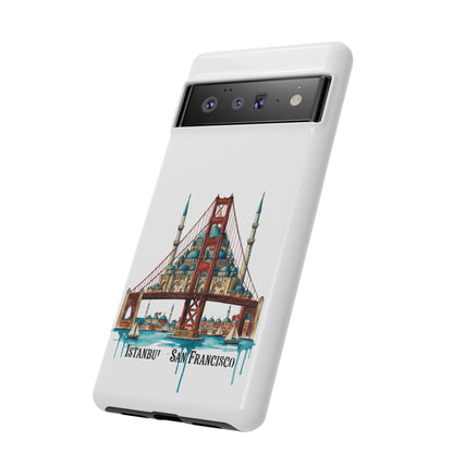 City Bridge Phone Case — Istanbul × San Francisco Illustrated Travel Design