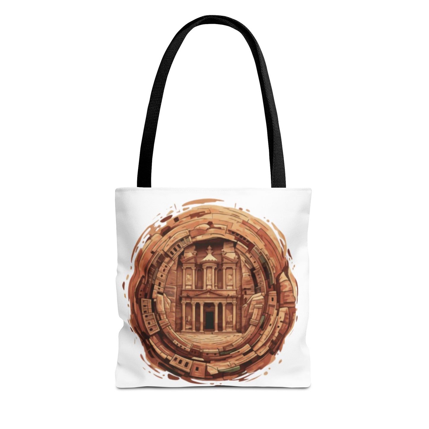 Petra Circle Art Tote Bag — Ancient Rose Sandstone Illustration