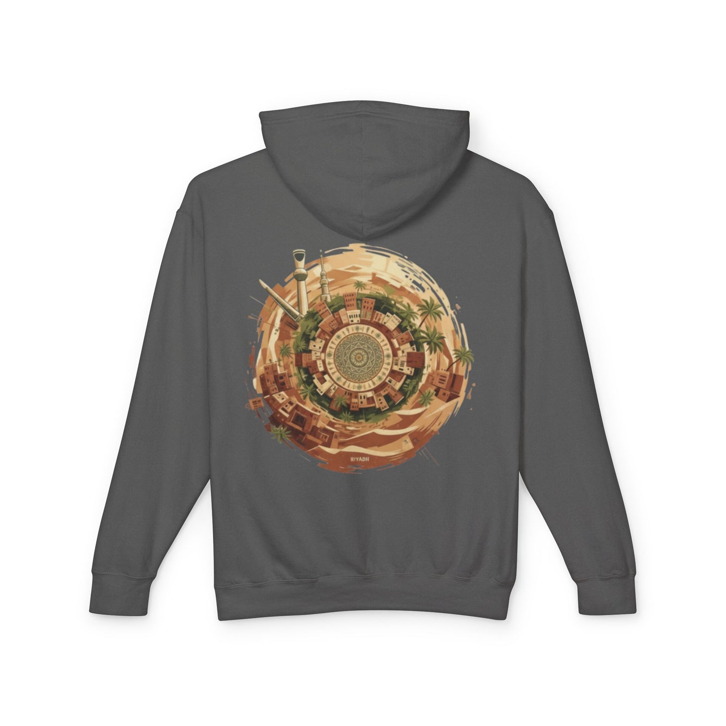 SPIRAL OASIS MIDDLE EAST DEPICTION Unisex Lightweight Hooded Sweatshirt
