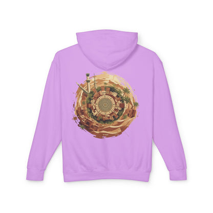 SPIRAL OASIS MIDDLE EAST DEPICTION Unisex Lightweight Hooded Sweatshirt