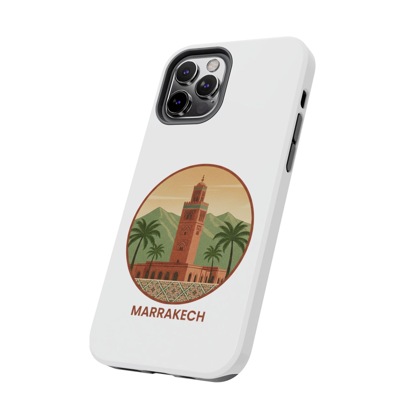 Marrakech Travel Phone Case — Vintage Moroccan Koutoubia Tower Design