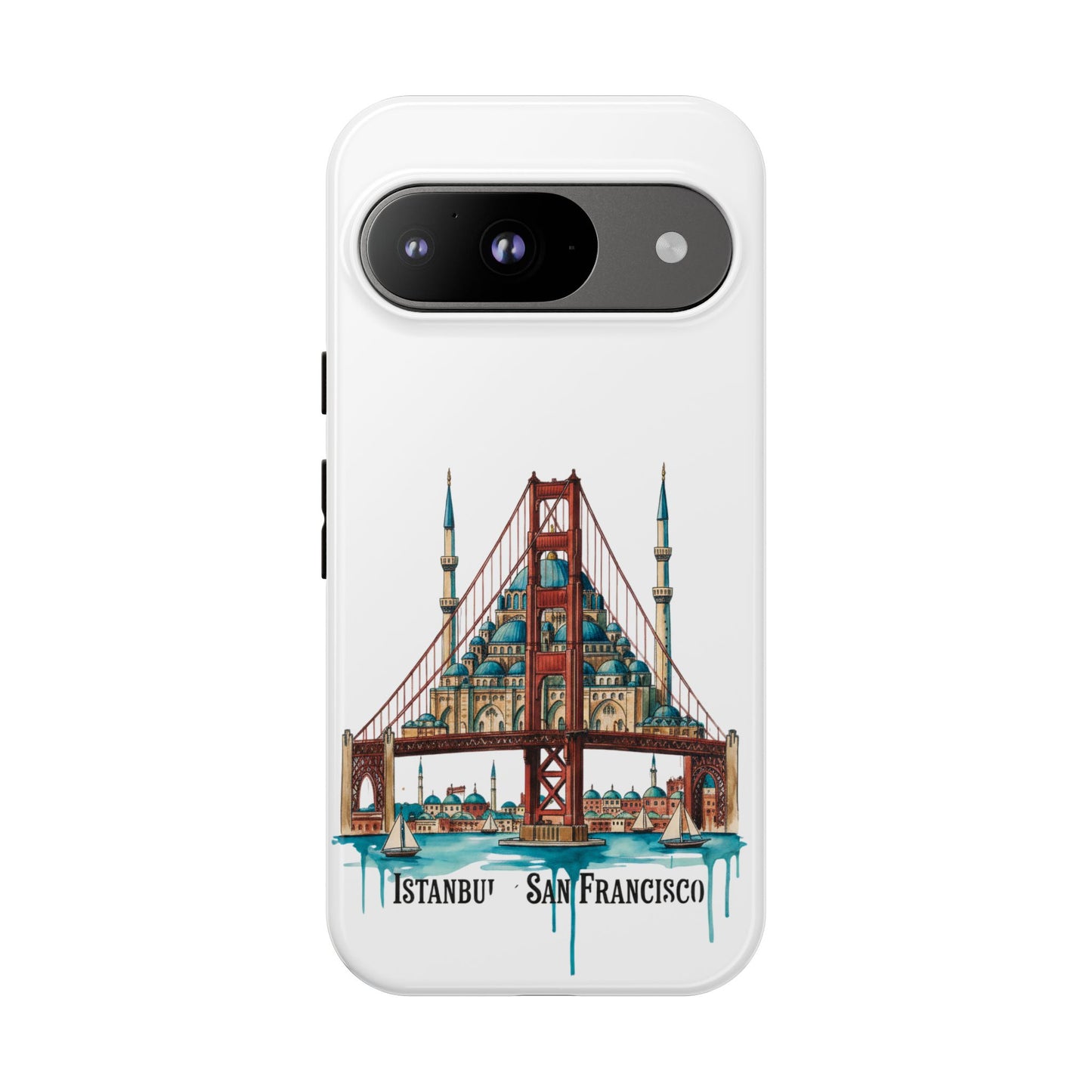 City Bridge Phone Case — Istanbul × San Francisco Illustrated Travel Design