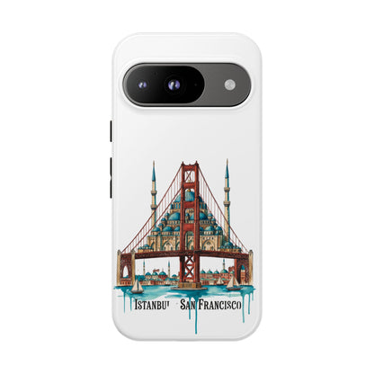 City Bridge Phone Case — Istanbul × San Francisco Illustrated Travel Design
