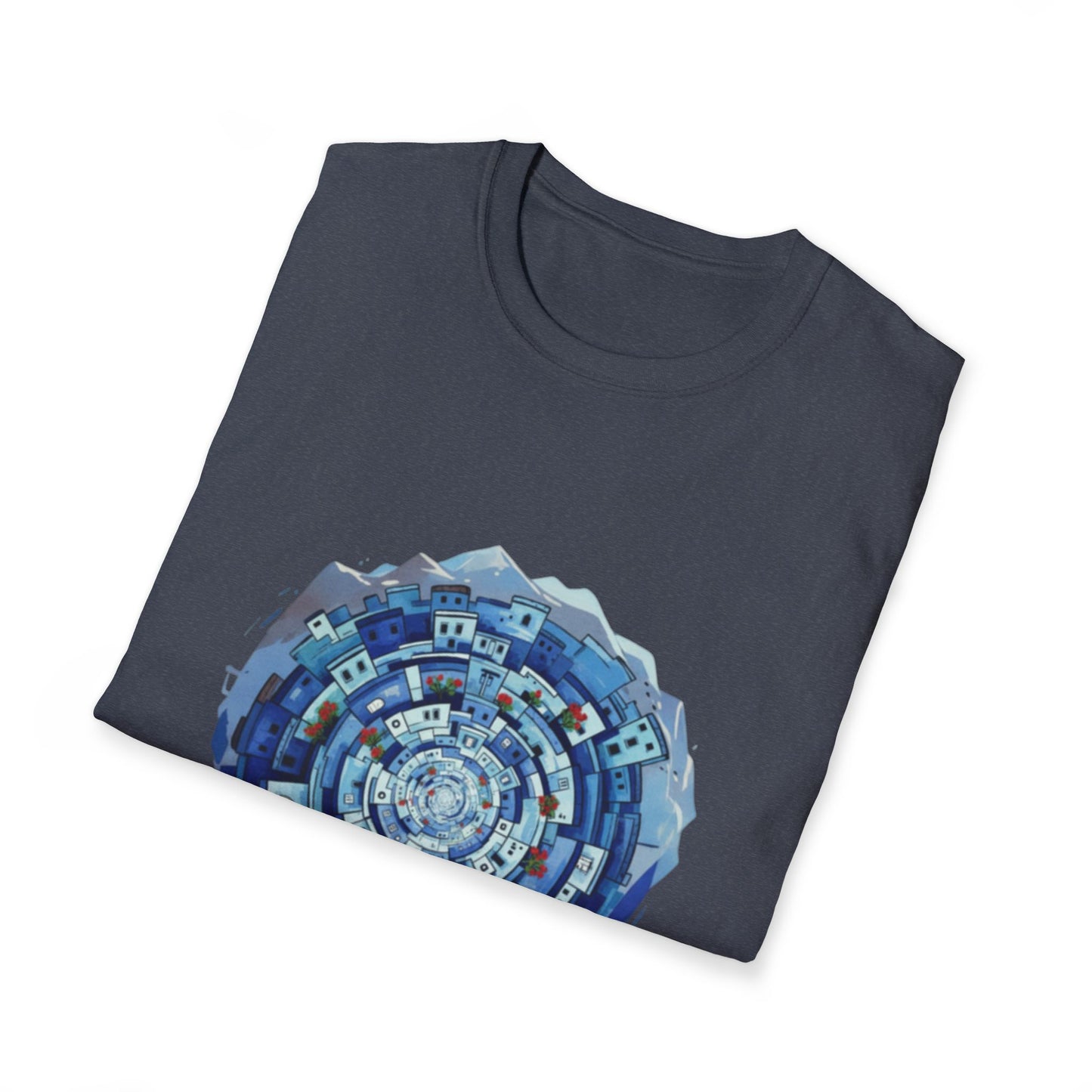 Blue Spiral Mandala T-Shirt — Abstract Ocean Vibe Graphic Tee