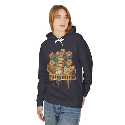 Leaning Tower of Pisa Vintage Art Hoodie — Retro Italy Travel Sweatshirt