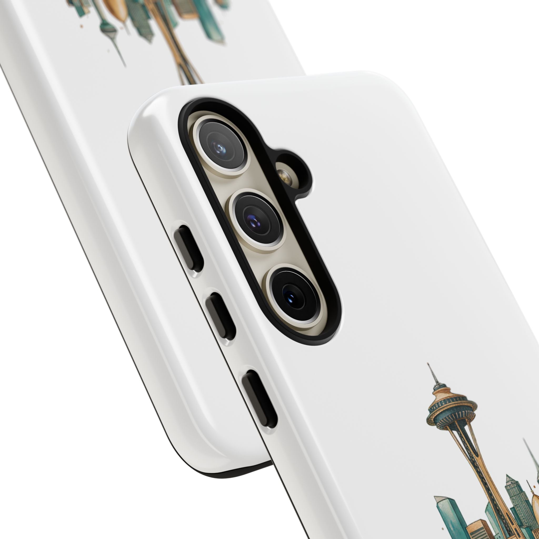 Doha x Seattle Skyline Tough Phone Case — Cityscape Protective Phone Cover