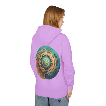 Planetary Beach Circle Hoodie — Coastal Mini-World Graphic Pullover
