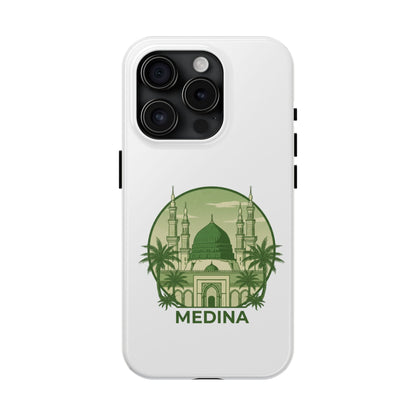 Medina Mosque Tough Phone Case – Islamic Landmark Green Phone Cover