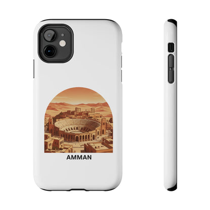 Amman Coliseum Tough Phone Case — Vintage Desert Cityscape Protective Cover