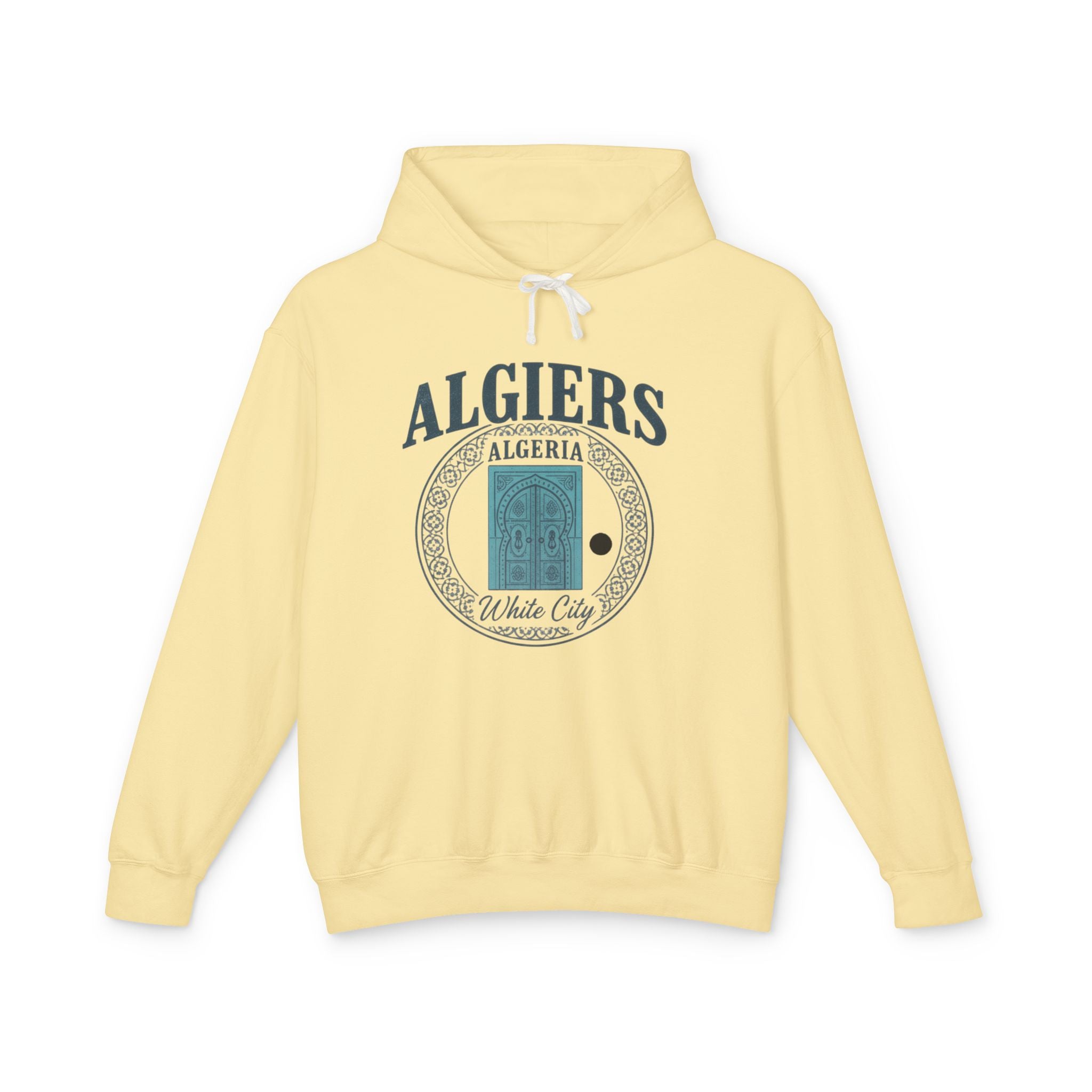 Algiers Algeria Vintage Door Hoodie — White City Travel Sweatshirt