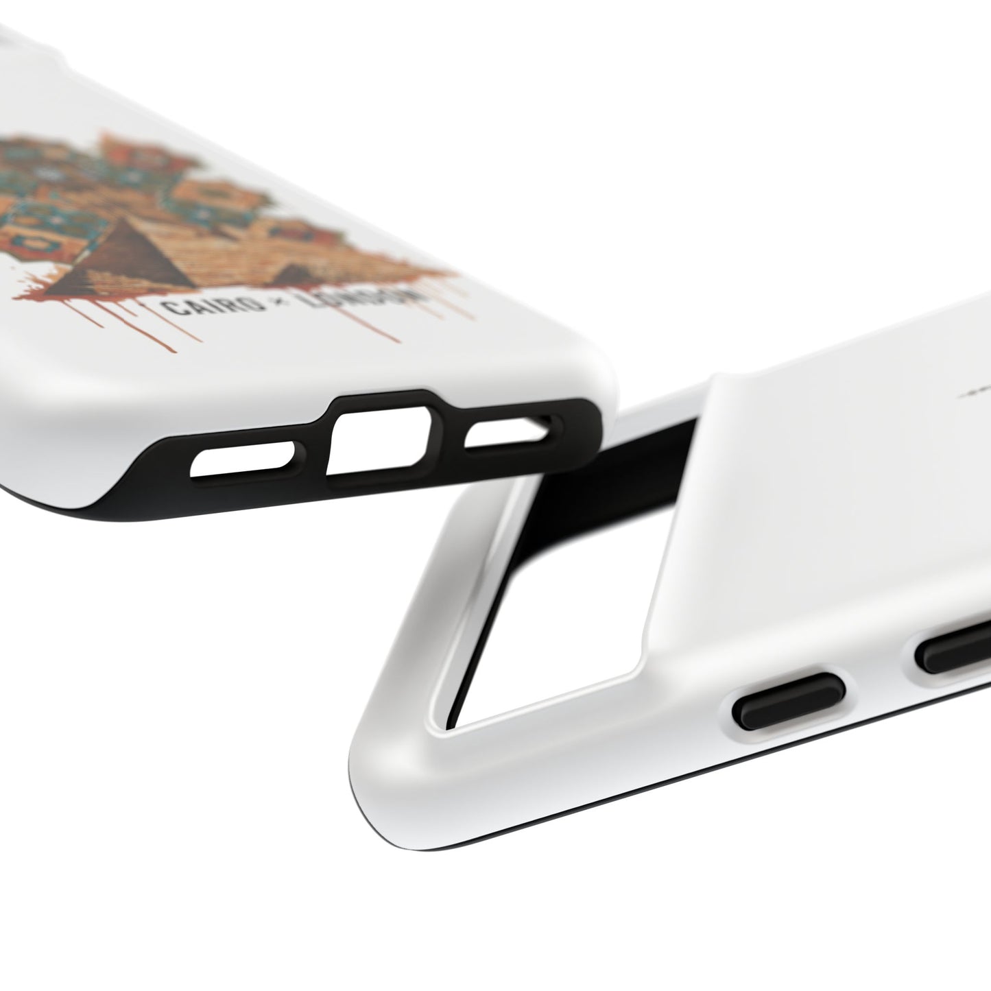 Cairo × London Phone Case — Vintage Mosaic Pyramids & Big Ben Travel Design