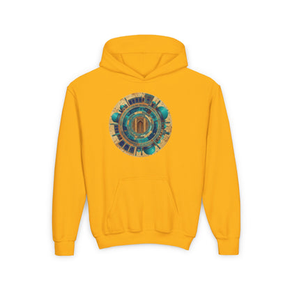 Youth Hoodie with Vintage Aztec Compass Graphic